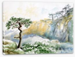 Rocks and pine tree Stretched Canvas 60401845