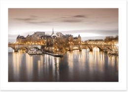Twinkling dawn across the Seine Art Print 60538611
