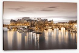 Twinkling dawn across the Seine Stretched Canvas 60538611