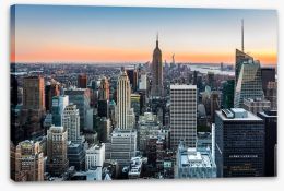 New York skyline at sunset Stretched Canvas 60595305