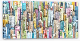City facades panorama Stretched Canvas 60711422