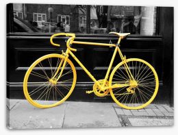 The yellow bike Stretched Canvas 60757884