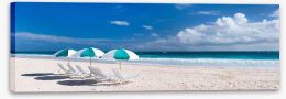 Beach and umbrellas panorama Stretched Canvas 60962605