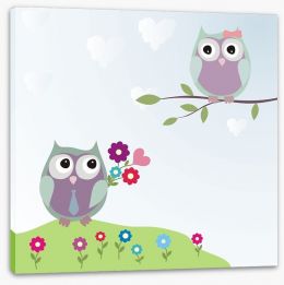 Courting owls Stretched Canvas 61170490