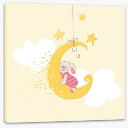 Asleep in the moon Stretched Canvas 61281732