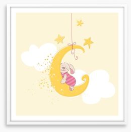 Asleep in the moon Framed Art Print 61281732
