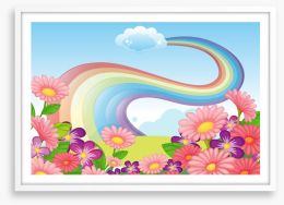 Rainbow to the cloud Framed Art Print 61339943