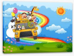 Rainbow road to the zoo Stretched Canvas 61421973