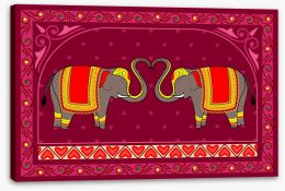 Festive Indian elephants Stretched Canvas 61428622