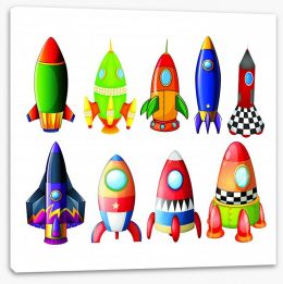 Colourful rockets Stretched Canvas 61525825