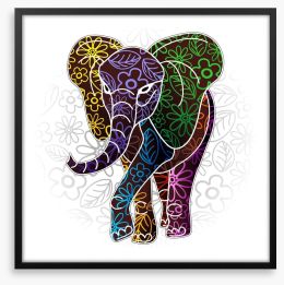 Elephant batik Framed Art Print 61585985