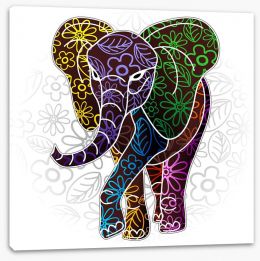 Elephant batik Stretched Canvas 61585985