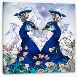 Peacock pair Stretched Canvas 61592003