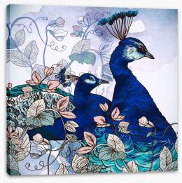 Peacock pair Stretched Canvas 61592327