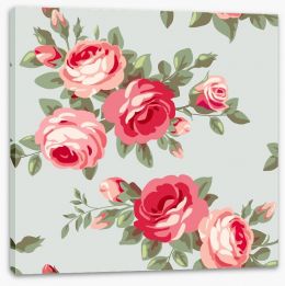Vintage style rose wallpaper Stretched Canvas 61624551