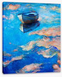 The blue boat Stretched Canvas 61699685