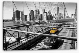 Brooklyn Bridge taxi Stretched Canvas 61714883