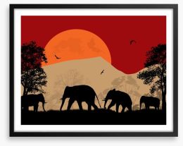 Savanna sunset Framed Art Print 61762750
