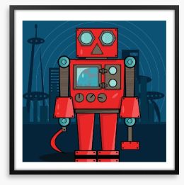 Little red robot Framed Art Print 61767866