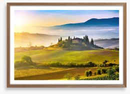 Tuscany sunrise Framed Art Print 61838636