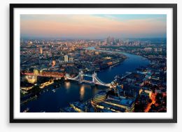 London dusk aerial Framed Art Print 62039397