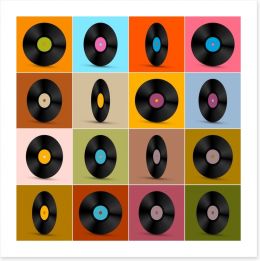 Retro vinyl records Art Print 62064834