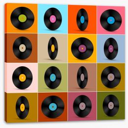 Retro vinyl records Stretched Canvas 62064834