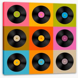 Retro vinyl records Stretched Canvas 62066405