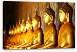Golden buddhas Stretched Canvas 62112303