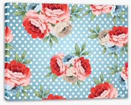 Polka dot blooms Stretched Canvas 62143431