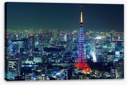 Tokyo city illuminated Stretched Canvas 62161168