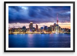 Auckland skyline at dusk Framed Art Print 62259480