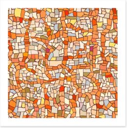 Marble orange mosaic Art Print 62411100
