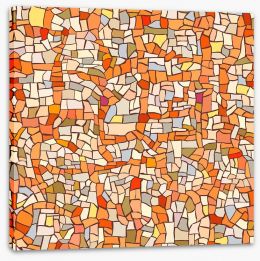 Marble orange mosaic Stretched Canvas 62411100