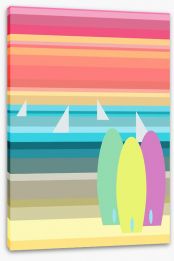 Surfboards and sailboats Stretched Canvas 62430632