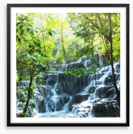 Lush jungle falls Framed Art Print 62494454