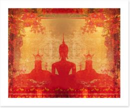 Silhouette of Buddha Art Print 62579136