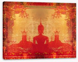Silhouette of Buddha Stretched Canvas 62579136