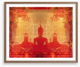 Silhouette of Buddha Framed Art Print 62579136
