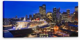 QM2 in Circular Quay at twilight Stretched Canvas 62722025