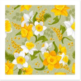 Vintage daffodils Art Print 62730110