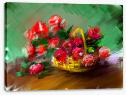 Basket of roses Stretched Canvas 62921723