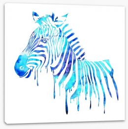 Dripping zebra blue Stretched Canvas 62934266
