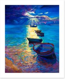 Moonlight boats Art Print 62963289
