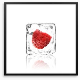 Raspberry in ice Framed Art Print 63049098