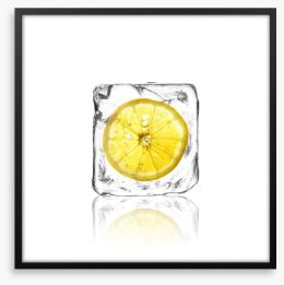 Lemon in ice Framed Art Print 63051861