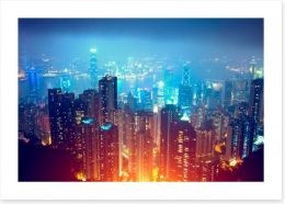 Hong Kong city lights Art Print 63152222