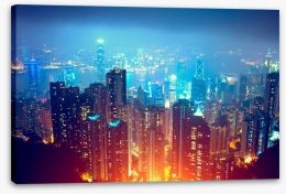 Hong Kong city lights Stretched Canvas 63152222