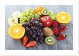 Fruit on the grey table Art Print 63193381