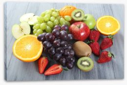 Fruit on the grey table Stretched Canvas 63193381